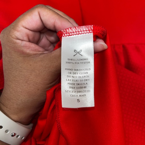 Gianni Bini - Scallop Detail Fit and Flare Mini Dress- Red - Picture 4 of 4